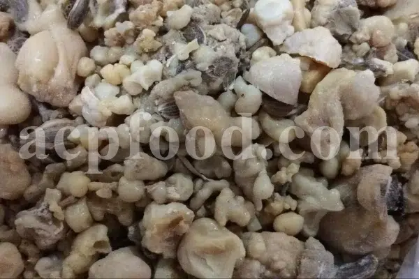 Pile of ammoniacum gum with varied colors