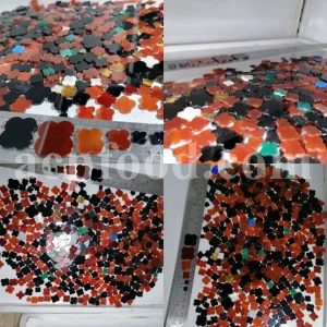 Diamond cut agate in natural brown and red tones